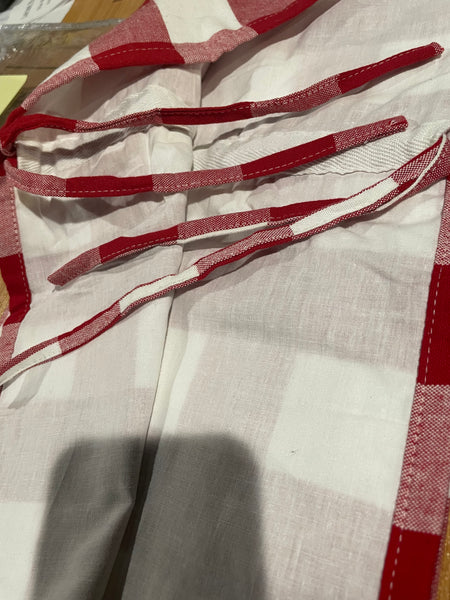 Wicklow Check Lined Farmhouse Valance - Red & Cream - Clearance