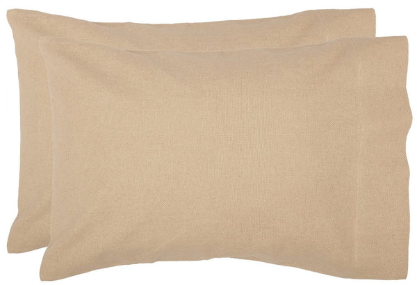 Burlap Vintage Standard Pillow Case Set of 2 21x30, Primitive Country Farmhouse Bedding Home Decor.