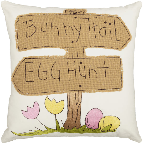 Easter Bunny Trail Pillow Cover 18X18