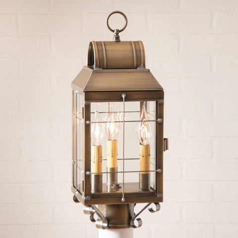 Martha's Post Lantern in Weathered Brass