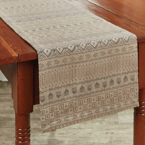 Give your table a modern rustic touch with the Signal Mountain Table Runner! The tribal design and neutral colors provide a unique and stylish kitchen accent! Add the complementary kitchen linens and curtains for a complete look! Available in 2 sizes (sold separately).