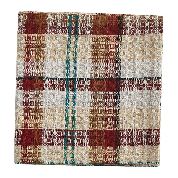 The Gamekeeper Plaid Dishcloths add a charming touch to your country kitchen! Featuring a classic plaid design in tones of antique white, tan, red, green, and black.