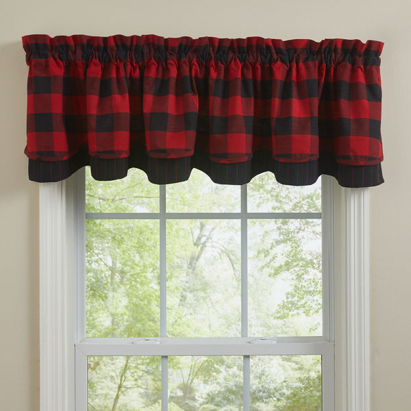 Buffalo Check Lined Layered Valance creates a bold, warm, whimsical look and compliments several styles of country decor, from farmhouse decor to lodge decor! This 16" lined red and black buffalo check valance will work all year round, but is especially fun at Christmas time. See our entire Buffalo Check Home Decor collection to add more buffalo check to your home!