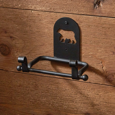 Add a beautiful wildlife touch to your bathroom decor with the Black Bear Toilet Tissue Holder! Complete the look with the complementary hooks, towel bars, and waste basket!