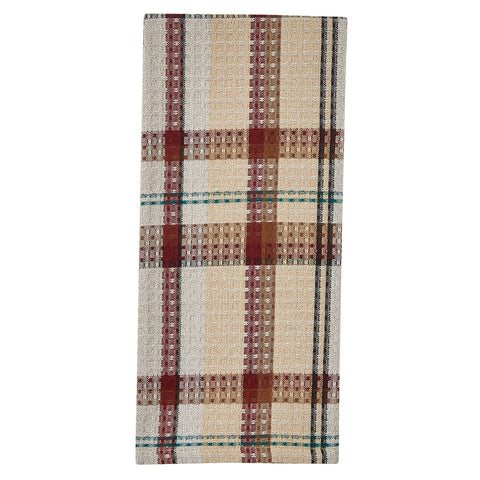 The Gamekeeper Plaid Waffle Dishtowels add a charming touch to your country kitchen! Featuring a classic plaid design in tones of antique white, tan, red, green, and black, these dishtowels will be a stylish accent to your decor!