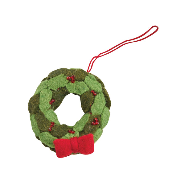 Wreath Felt Ornament (Set of 4)