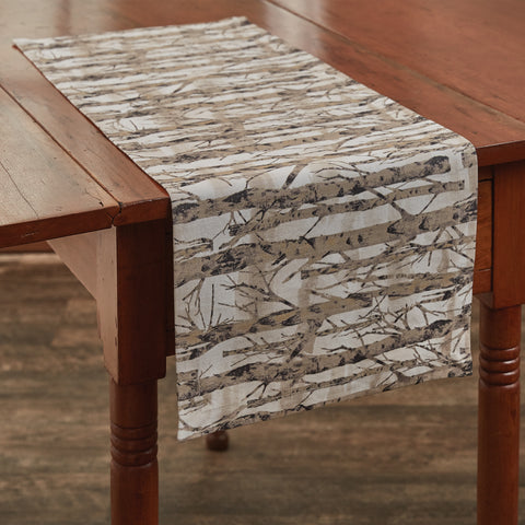 Add beautiful outdoorsy style to your table with the Birch Forest Table Runners! The warm tones will complement country decor perfectly! Coordinate with the complementary kitchen linens and valance for a complete look! Available in two sizes (sold separately).