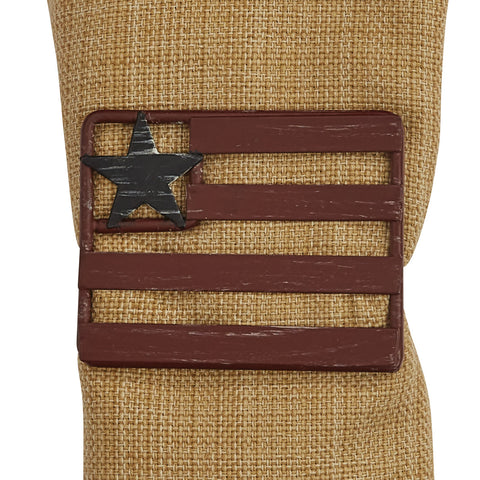Americana Flag Napkin Ring set will make the perfect touch for your patriotic table-scape.
