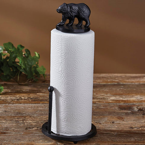 Rustic and practical, the Cast Black Bear Paper Towel Holder offers an easy-to-use counter style that is accented with a cast Black Bear at the very top! Great addition to your lodge decor!!