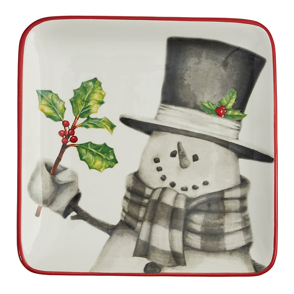 Use these charming Sketchbook Snowman Salad Plates to serve your Christmas favorites! Bring the holiday joy to your table for the Christmas season and coordinate with the entire Sketchbook Snowman kitchen decor collection.