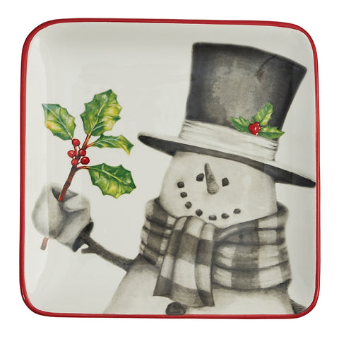 Use these charming Sketchbook Snowman Salad Plates to serve your Christmas favorites! Bring the holiday joy to your table for the Christmas season and coordinate with the entire Sketchbook Snowman kitchen decor collection.