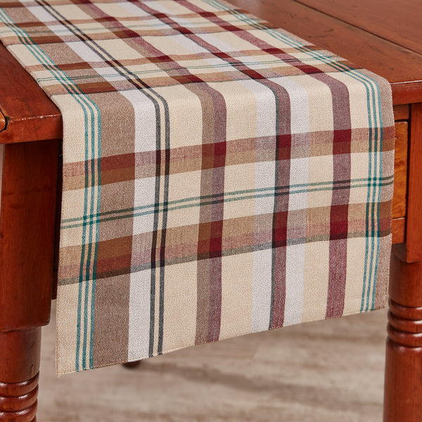 The Gamekeeper Plaid Table Runner add a charming touch to your country table! Featuring a classic plaid design in tones of antique white, tan, red, green, and black, these table runners will be a stylish accent to your decor! Decorate your entire kitchen with all of the Gamekeeper Plaid Collection!