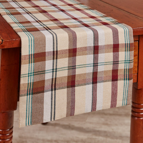 The Gamekeeper Plaid Table Runner add a charming touch to your country table! Featuring a classic plaid design in tones of antique white, tan, red, green, and black, these table runners will be a stylish accent to your decor! Decorate your entire kitchen with all of the Gamekeeper Plaid Collection!