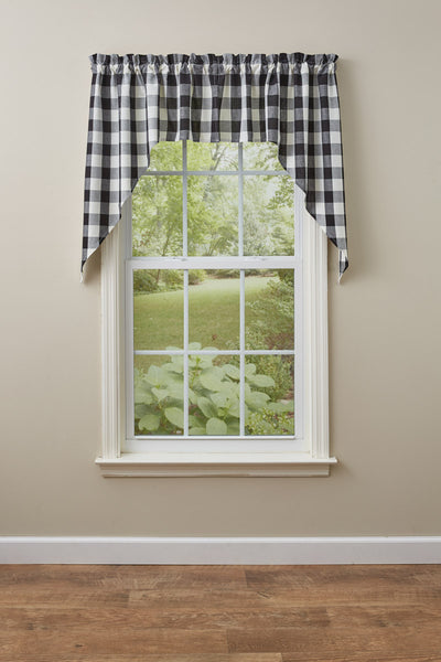 WICKLOW CHECK SWAG 72X36 BLACK/CREAM