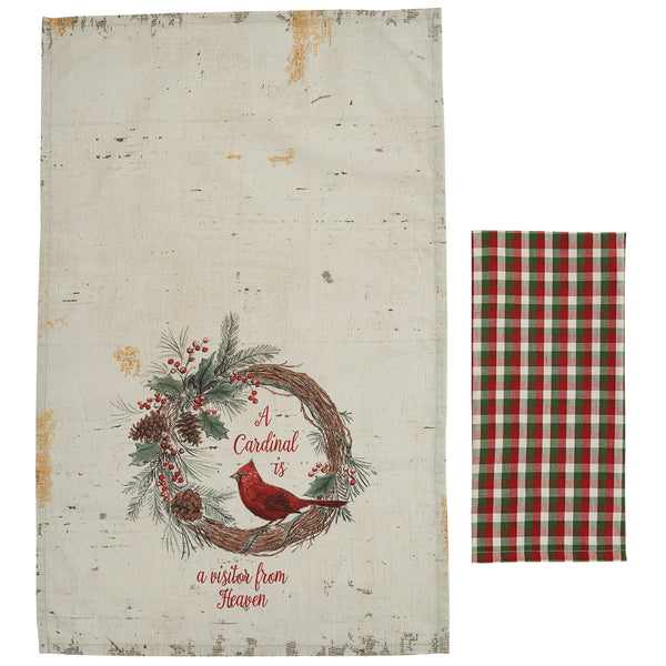 Wild and Beautiful Holiday Cardinal 2 Dishtowel Set