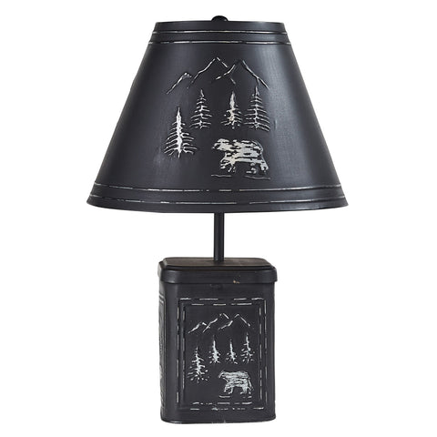 BLACK BEAR LAMP WITH SHADE