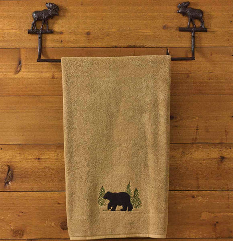 Our Moose and Bear metal items have been so popular, we added Cast Moose Towel Bar. Featuring great detail with a brown burl finish, these additions offer the perfect complement to our wide array of lodge bath accessories, including the Cast Moose Towel Ring Hook and Cast Moose Toilet Tissue Holder.