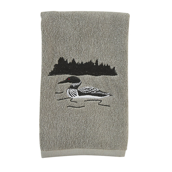 GRAY AREA LOON HAND TOWEL