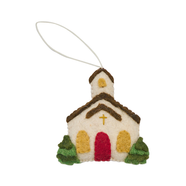 CHURCH FELT ORNAMENT (SET OF 4)