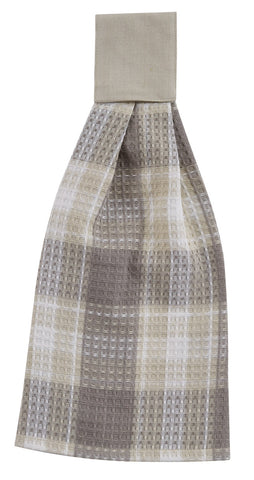 WEATHERED OAK LINED LAYERED VALANCE 72X16