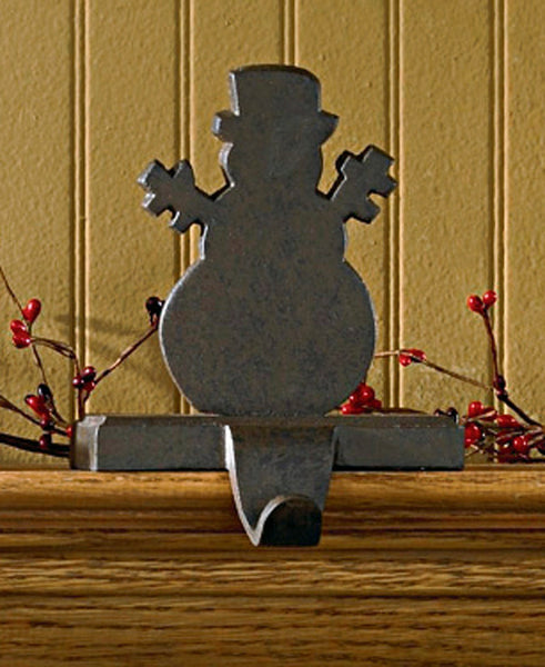 SNOWMAN STOCKING HANGER IRON