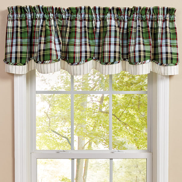Add a beautiful rustic touch to your home with the Happy Trails Lined Layered Valance! The classic plaid pattern is a timeless way to add style to your decor, and the coordinating striped layer is the perfect finishing touch! Coordinate with the complementary Happy Trails kitchen linens and curtains for a complete look! 