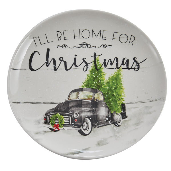 Add a gorgeous holiday accent to your table with the Home For Christmas Salad Plates! Featuring a charming old-time truck picking up Christmas trees and elegant "I'll Be Home For Christmas" lettering, these plates are sure to charm your guests!