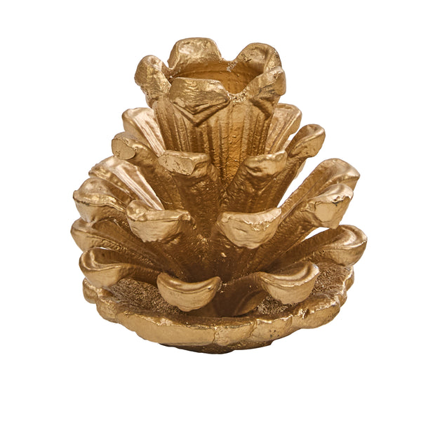 Pinecone Taper Holder 2.5" - Gold