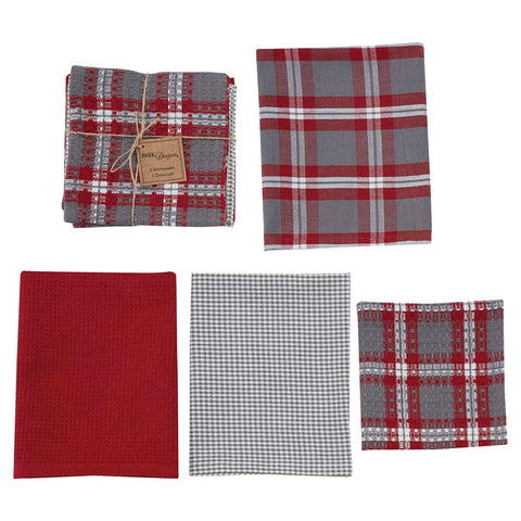 FARMHOUSE HOLIDAY 3 DISHTOWEL/1 DISHCLOTH SET