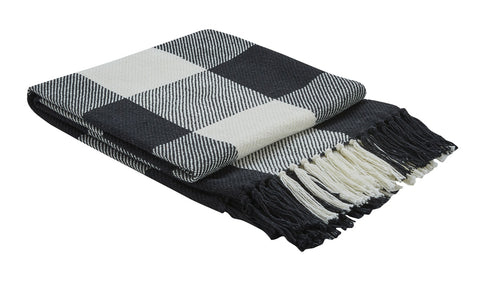 WICKLOW CHECK THROW 50X60 BLACK/CREAM