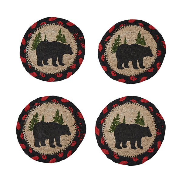 Black Bear Braided Coasters (Set of 4)