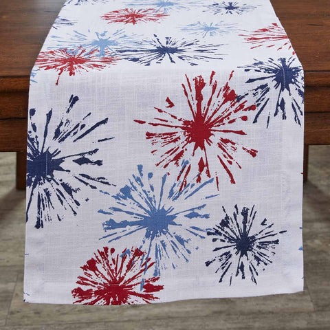 Make your tabletop burst with color with these Fireworks Table Runners! Perfect way to express your patriotism, with the brilliant shades of red, white, and blue! 