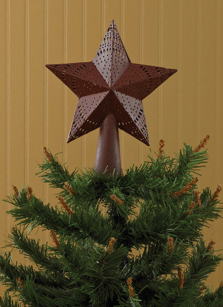 Red Star Tree Topper 8.5"x7" | Primitive Country Farmhouse Christmas Décor