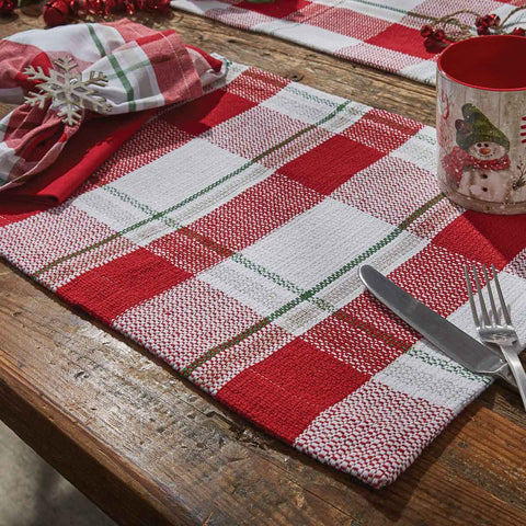 Bring the celebration of the Christmas season to your table with the Winter Magic Placemats! A gorgeous festive red, green, and candlelight white plaid is sure to charm your guests and bring a warm feeling to your holiday decor!