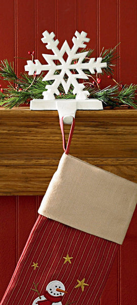 SNOWFLAKE STOCKING HANGER WHT