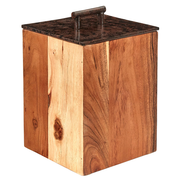 Woodbourne Canister 10.5"- Store your dry goods in country style with our Woodbourne Canisters.  Featuring wood and a black/brown marble lid, the canisters are a great functional addition for your kitchen.  