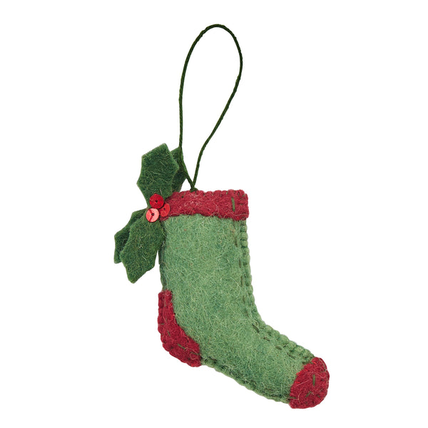 GREEN SOCKS FELT ORNAMENT (SET OF 4)