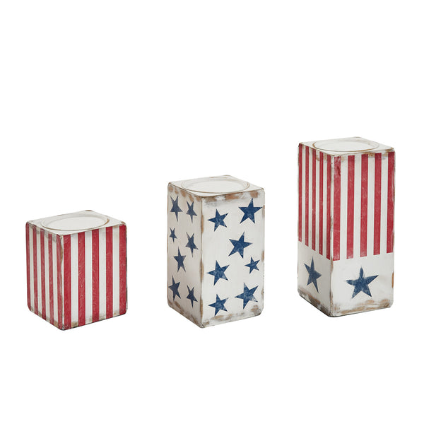 STAR SPANGLED CANDLESTICKS SET/3