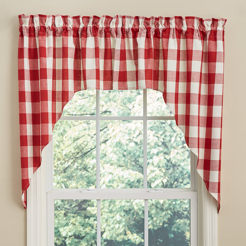 WICKLOW CHECK SWAG 72X36 RED/CREAM