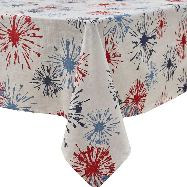 Make your tabletop burst with color with these Fireworks Tablecloths! Perfect way to express your patriotism, with the brilliant shades of red, white, and blue! 
