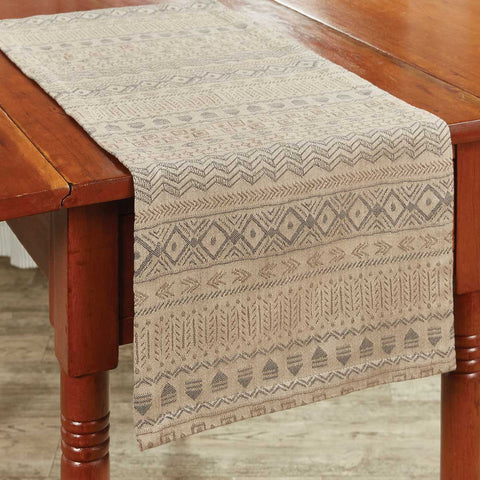 Give your table a modern rustic touch with the Signal Mountain Table Runner! The tribal design and neutral colors provide a unique and stylish kitchen accent! Add the complementary kitchen linens and curtains for a complete look! Available in 2 sizes (sold separately).
