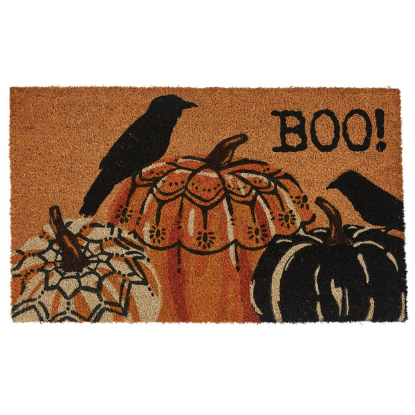 TWO CROWS AND PUMPKINS DOORMAT (set of 2)