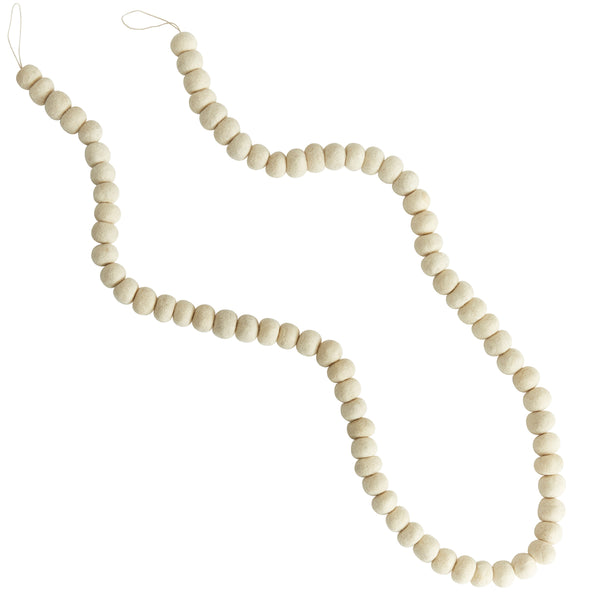 WOOL CREAM BALL GARLAND