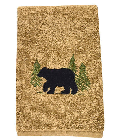 Add a touch of the wildlife to your decor with the Black Bear Terry Fingertip Towel! Great for outdoor enthusiasts! Complete the look with the hand towels and bath towels!