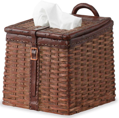 With the look of a brown woven picnic basket with strap and handle, this Camping Bath Tissue Holder can be placed anywhere a tissue is needed!