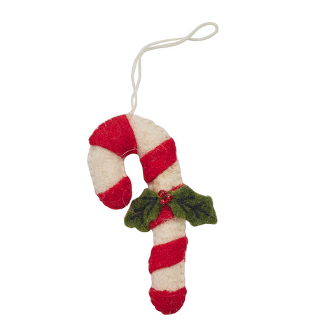 CANDY CANE FELT ORNAMENT (SET OF 4)
