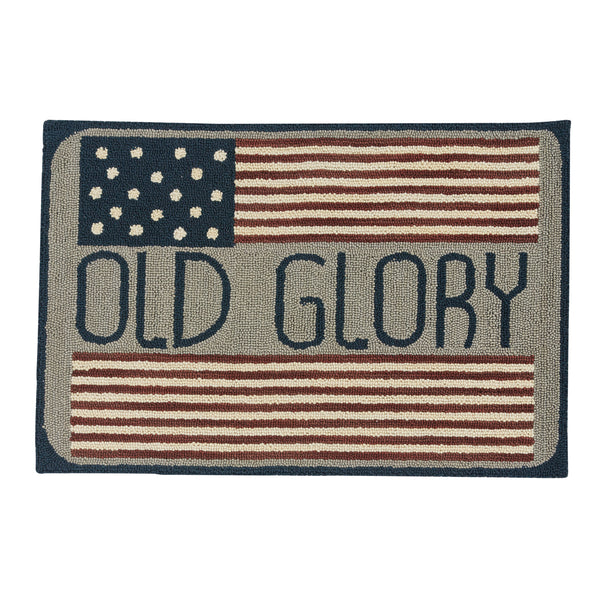 OLD GLORY HOOKED RUG 2X3