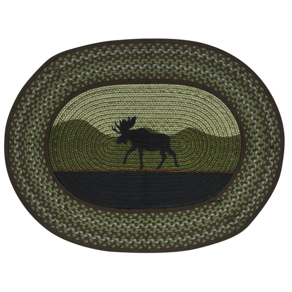 Moose Braided Rug 32X42