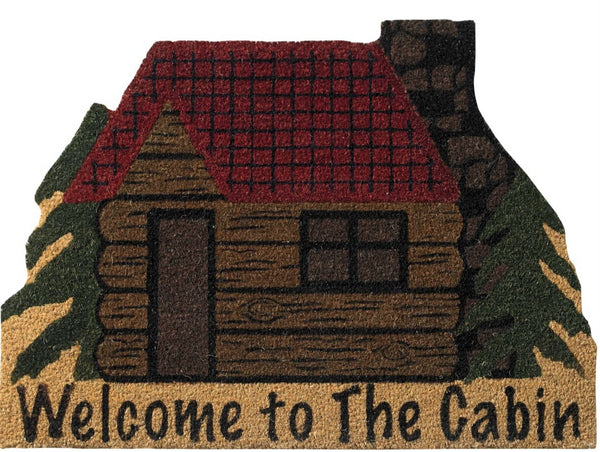 Enter the home in cozy, warm ambiance with the welcoming Cabin Doormat. Our rustic rug captures the look that lovers of log cabin living truly relish with beautiful chili pepper red, caviar black, forest green, brown and tan that proudly states "Welcome To the Cabin".