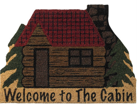 Enter the home in cozy, warm ambiance with the welcoming Cabin Doormat. Our rustic rug captures the look that lovers of log cabin living truly relish with beautiful chili pepper red, caviar black, forest green, brown and tan that proudly states "Welcome To the Cabin".